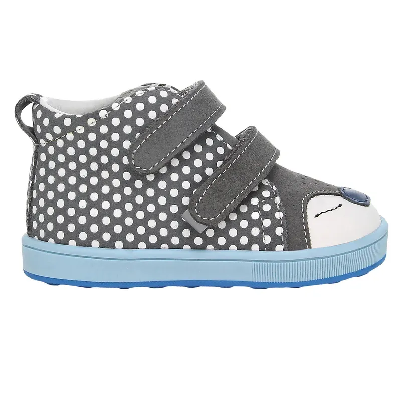 Botine gri cu buline și talpă albastră BARTEK 13568-08