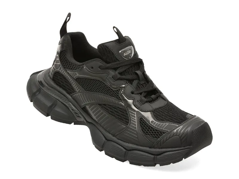 Pantofi sport negri, JENSEN 004, din material textil