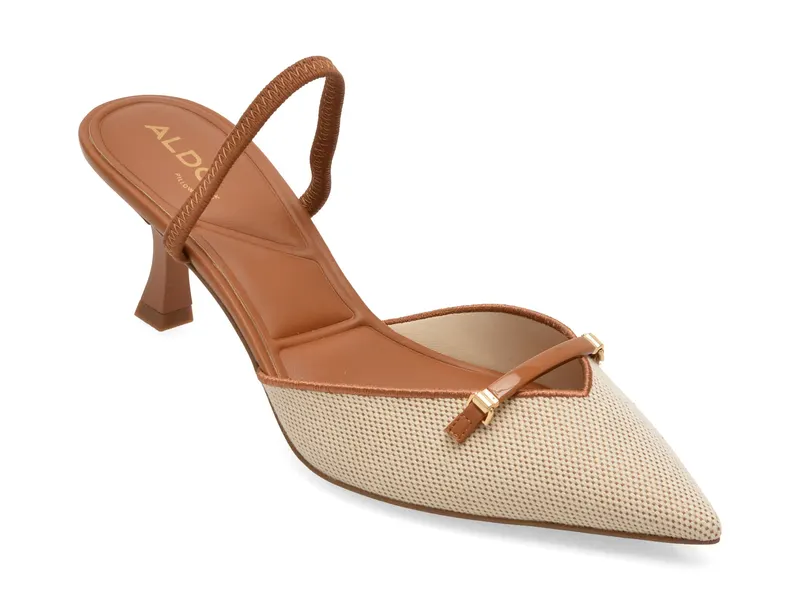 Pantofi eleganti bej, 14378806, din material textil