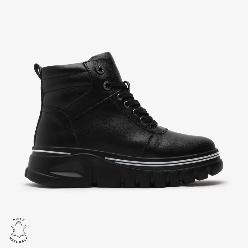 Ghete dama din Piele Naturala CRL0650 Negre