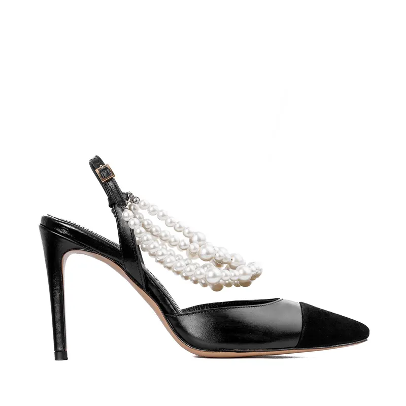 Pantofi Alice Pearl Piele Naturala, Negri