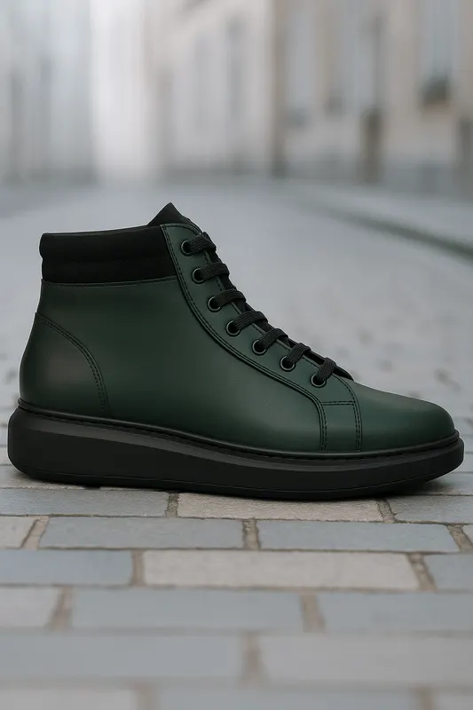 Ghete Casual Barbati din Piele Verde - BEN