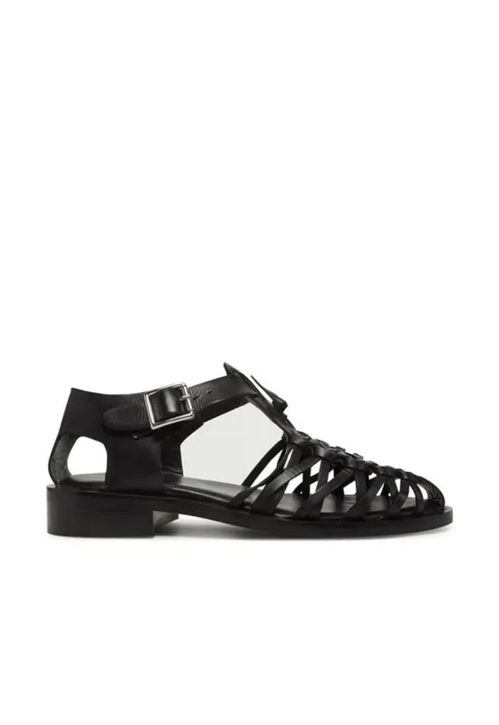 Sandale dama - 66580-W - Piele naturala - Negru