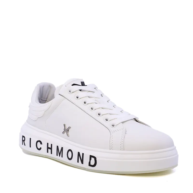 Pantofi bărbați JOHN RICHMOND albi din piele cu logo metalic 2260BP29101A — imaginea 2
