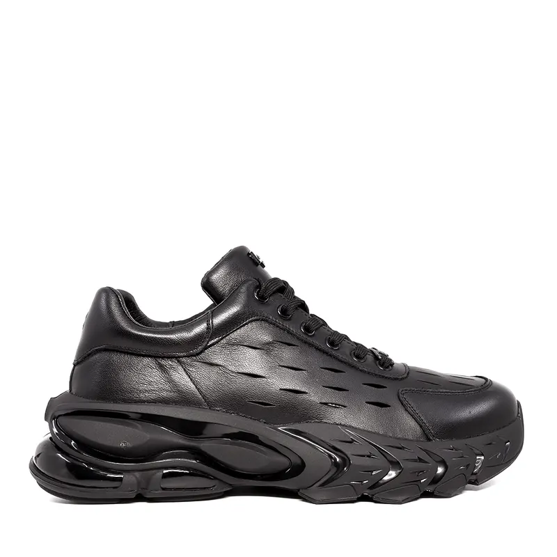 Sneakers bărbați Enzo Bertini negri din piele naturală 3867BPF970N