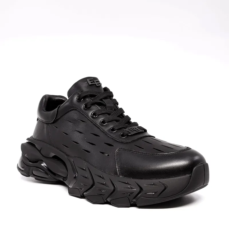 Sneakers bărbați Enzo Bertini negri din piele naturală 3867BPF970N — imaginea 2