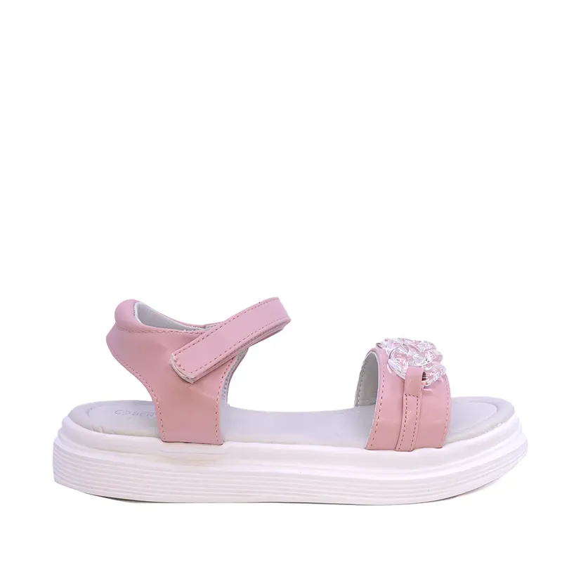 Sandale fete roz cu accesoriu decorativ 2579fs2310ro