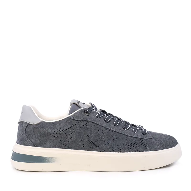 Sneakers bărbați Alberto Guardiani Aeris Punched Suede albaștri din piele 811BP61044VBL