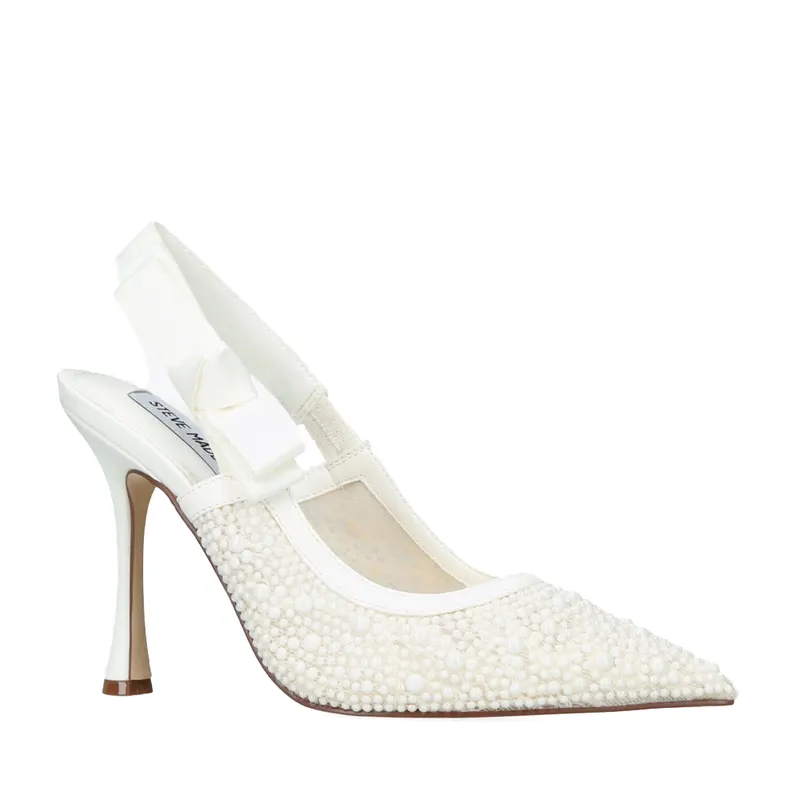 Pantofi stiletto slingback femei Steve Madden Brylie albi 1461DDBRYLIE-PA — imaginea 2