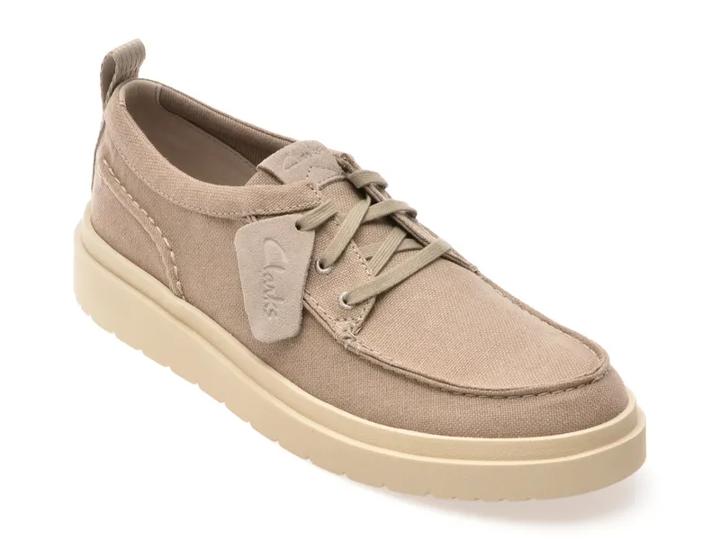 Mocasini CLARKS gri, POLDEN MOC, din material textil