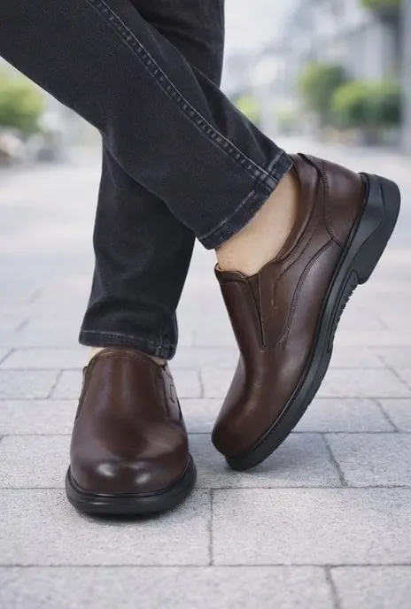 Pantofi Confort din Piele Maro Fara Siret - DR FLEXER 1