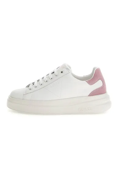 Pantofi sport de piele cu garnituri de piele intoarsa - Alb/Roz