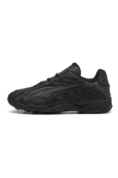 Pantofi sport din material textil cu insertii de piele ecologica - Negru