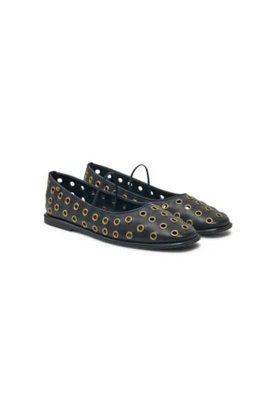 Balerini CZ377 - Piele naturala - Negru - Negru