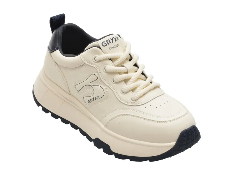 Pantofi sport albi, 766, din piele naturala