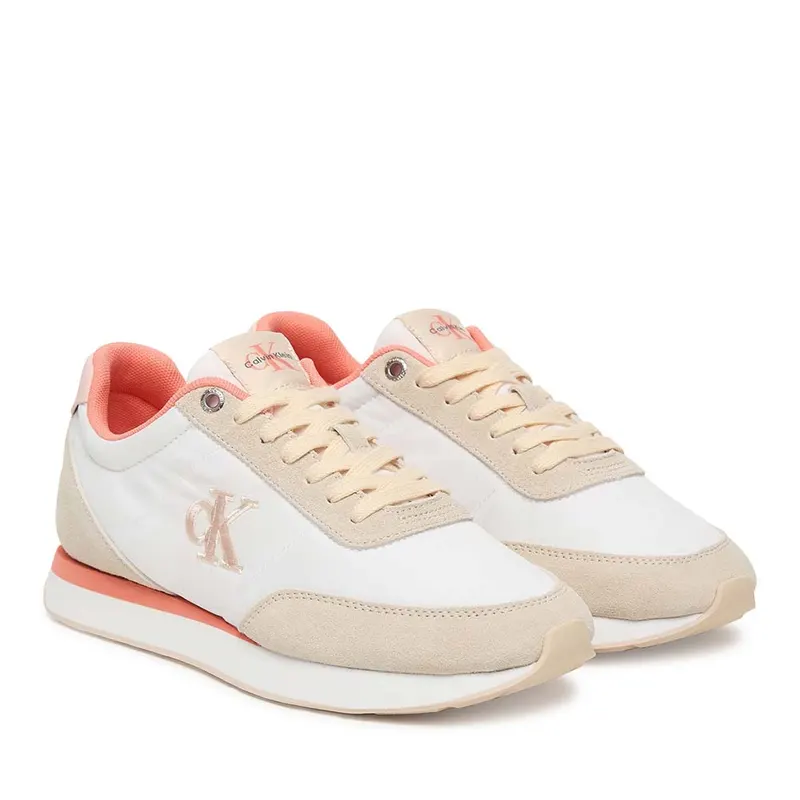 Sneakers femei Calvin Klein bej din piele și textil 2371DP1990VBE — imaginea 2