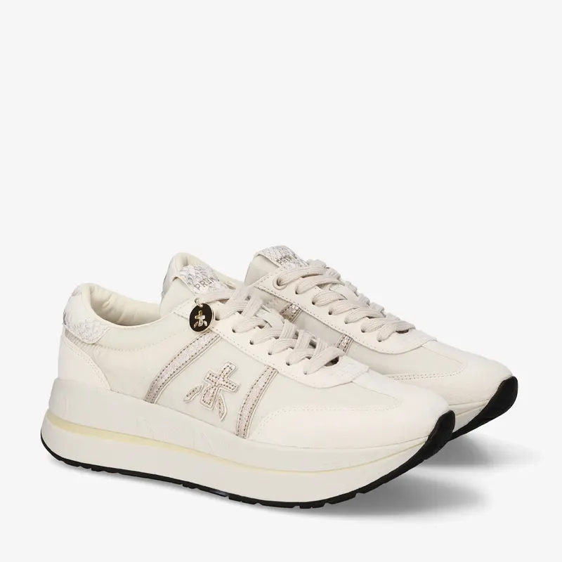 Sneakers femei Premiata Bethcoin bej din piele și textil 1691DP8145BE — imaginea 2