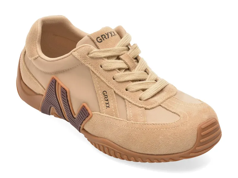 Pantofi sport GRYXX gri, C61203, din piele intoarsa