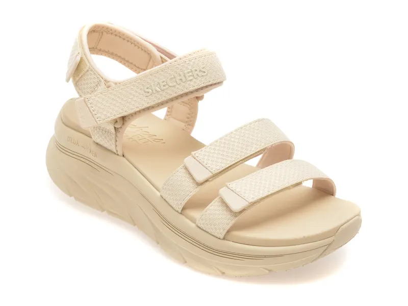 Sandale SKECHERS bej, D LUX WALKER, din material textil