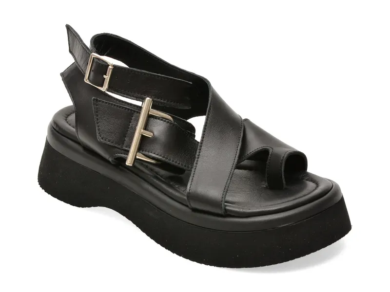 Sandale EPICA negre, 471135, din piele naturala