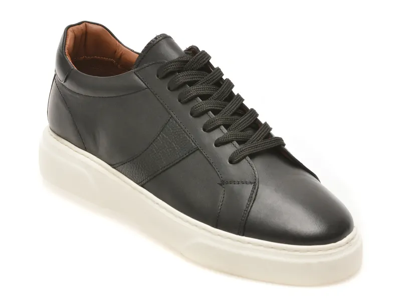 Pantofi sport LOST negri, LST103, din piele naturala