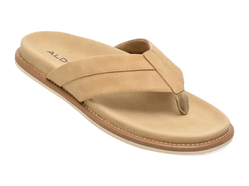 Papuci bej, BEACHBREEZE 265, din piele ecologica