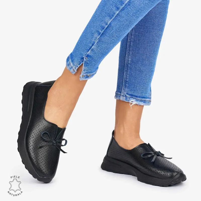 BALERINI dama din Piele Naturala CRL1060 CULOARE: NEGRU