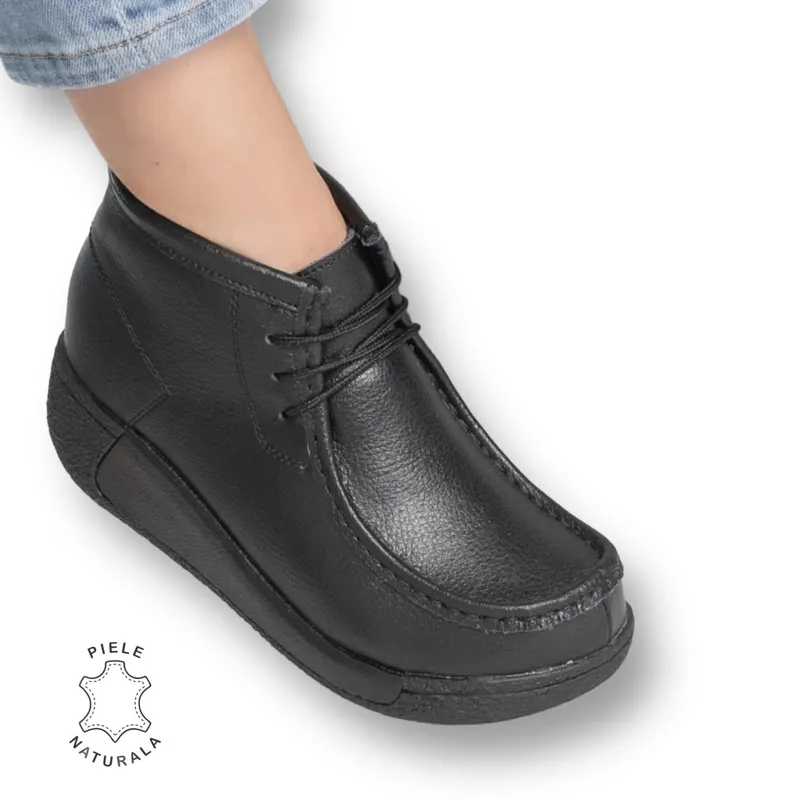 Ghete DAMA din PIELE NATURALA CRL0910 NEGRU