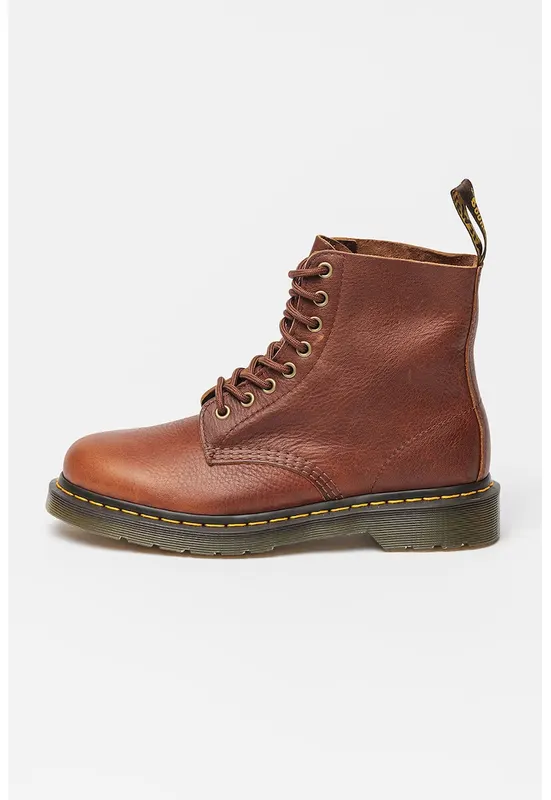 Ghete unisex de piele cu sireturi 1460 Pascal - Caramel