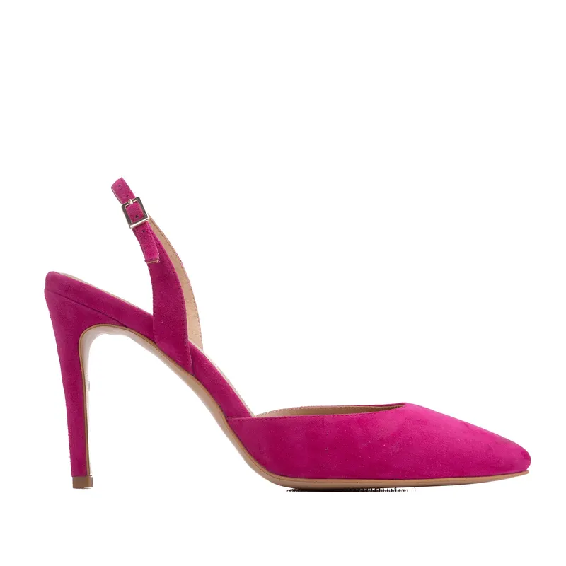 Sandale Alice Piele Intoarsa, Fucsia