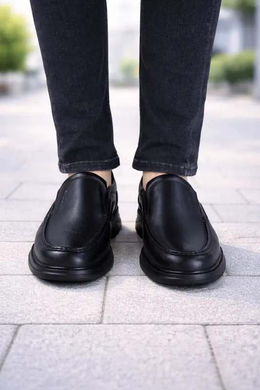 Pantofi Confort din Piele Negri Fara Siret - DR FLEXER 2