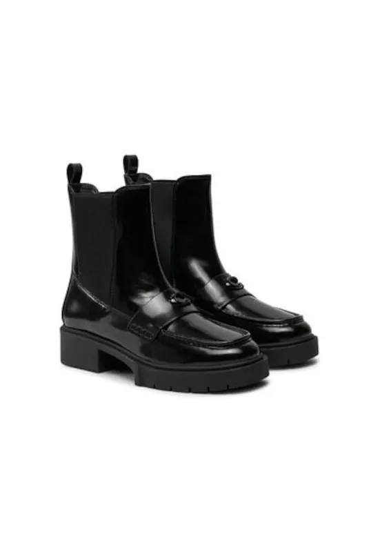 Botine dama CX024 - Piele naturala - Negru - Negru