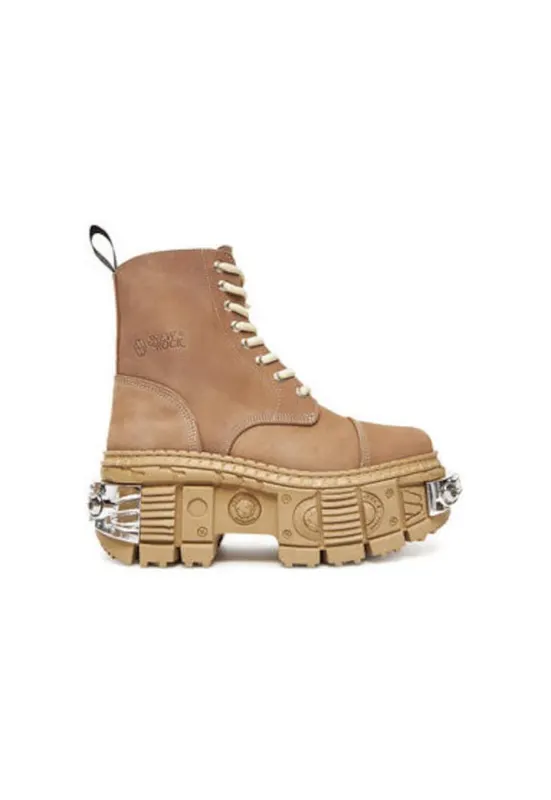 Botine dama M-WALL083C-C18 - Piele ecologica - Maro - Maro