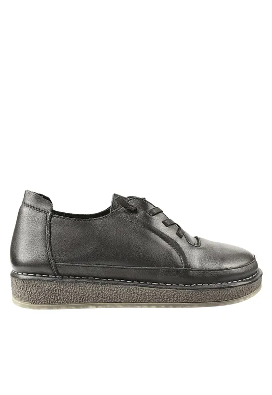 Pantofi casual - dama - 22267621 negru - piele naturala