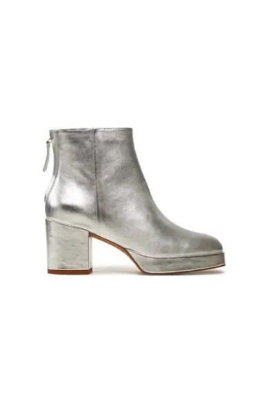 Botine dama ELTON - Piele naturala - 40 EU - Argintiu