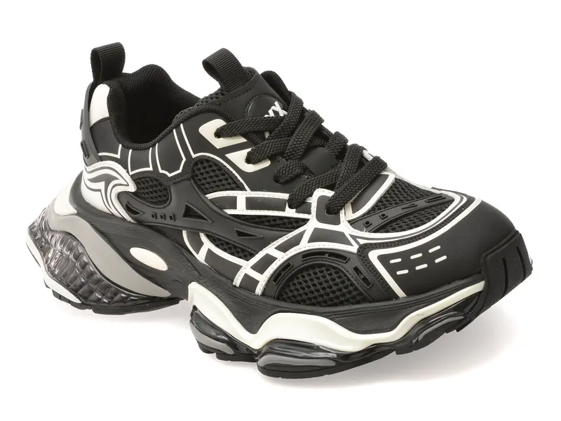 Pantofi sport negri, 66601, din material textil