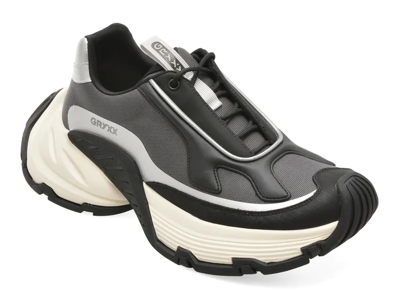 Pantofi sport gri, 1230, din material textil