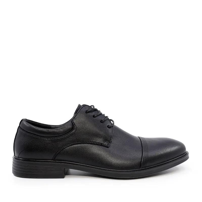 Pantofi derby bărbați negri din piele 3851bp331n