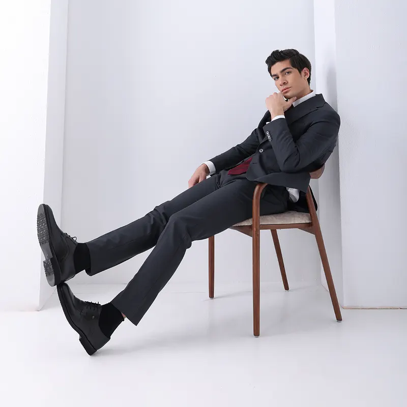 Pantofi derby bărbați Luca di Gioia negri din piele 2309BP26902N — imaginea 2
