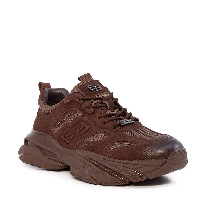 Sneakers bărbați Enzo Bertini maro din piele 3660bp591m — imaginea 2