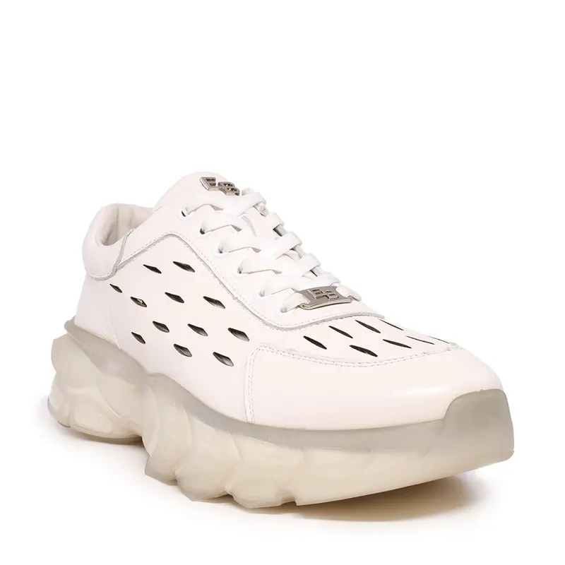 Sneakers bărbați Enzo Bertini albi din piele naturală 3867BPF970A — imaginea 2