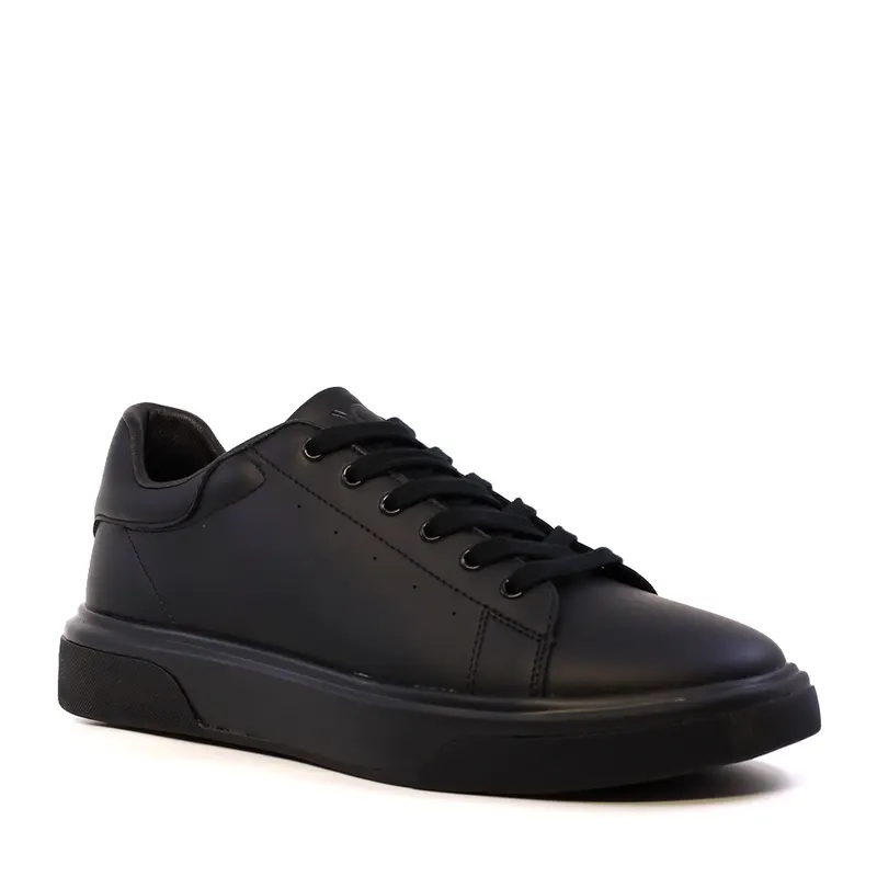 Sneakers ușori bărbați Luca di Gioia negri din piele 1321BP1410N — imaginea 2