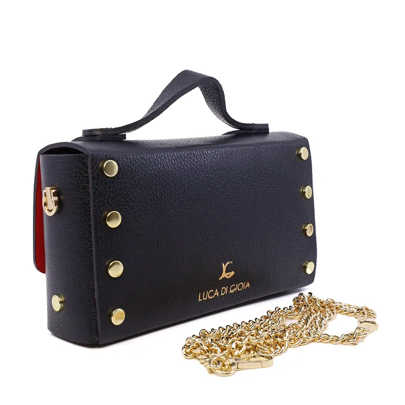 Poșetă mini crossbody femei Luca di Gioia neagră din piele 144POSP3644N — imaginea 2