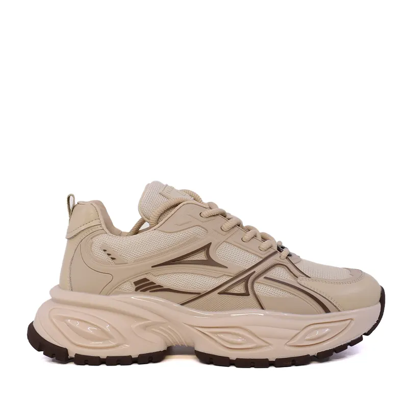 Sneakers bărbați Enzo Bertini bej din piele și textil 3661BP855BE