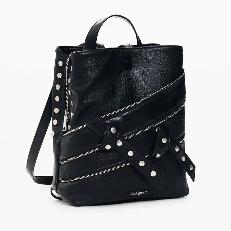 Rucsac femei DESIGUAL negru cu accesorii metalice 2182RUCSSAKP30N — imaginea 2