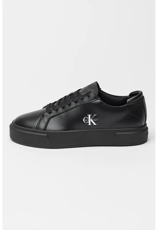 Pantofi sport din piele cu logo - Negru/Alb optic