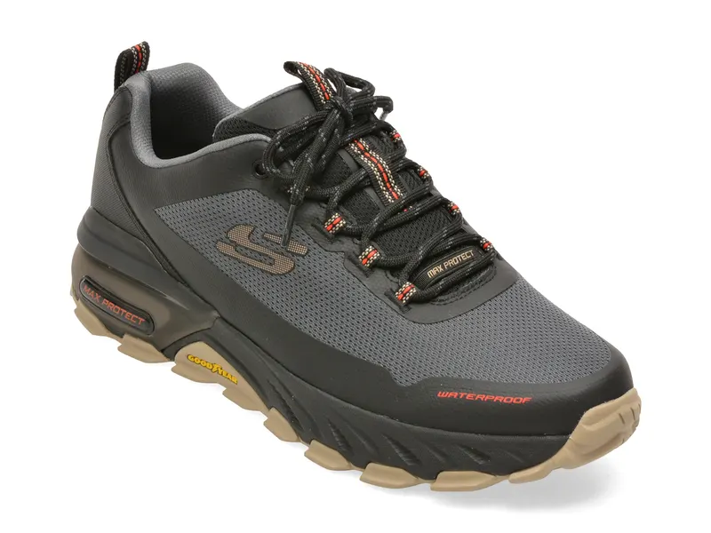 Pantofi SKECHERS gri, MAX PROTECT, din material textil