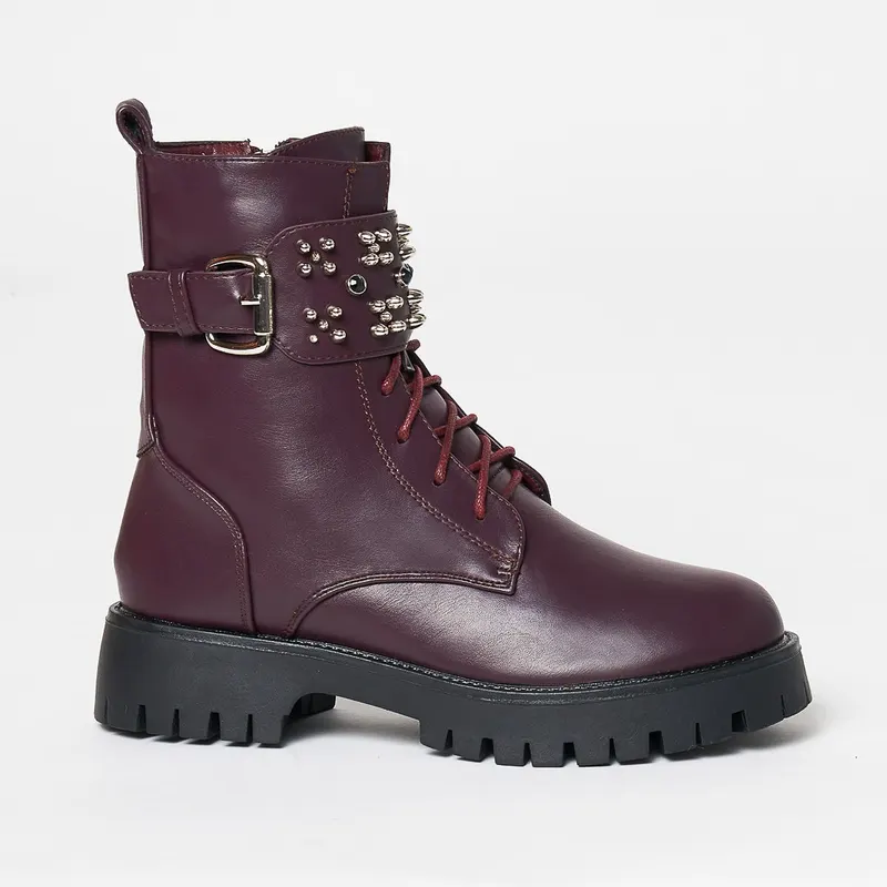 Ghete dama din Piele Ecologica CRL0631 Bordo