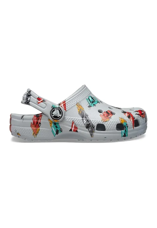 Saboti slingback cu imprimeu masini Classic - Rosu/Verde/Gri deschis