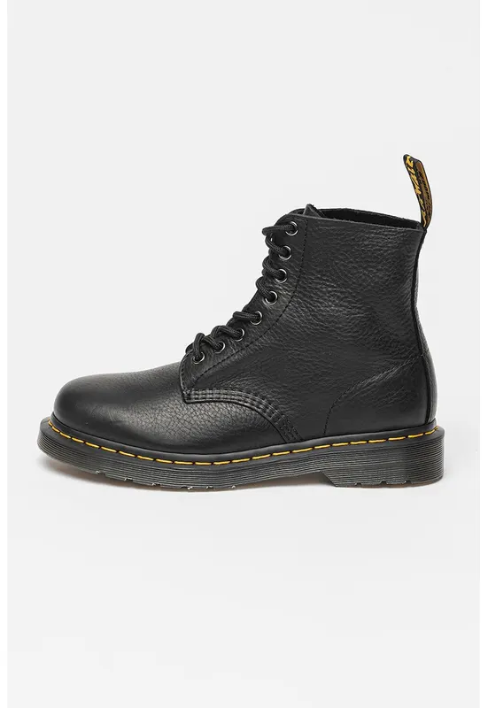 Ghete unisex de piele cu sireturi 1460 Pascal - Negru